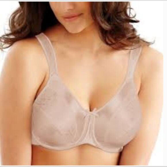 NWT Bali 3562 Satin Tracings Minimizer Bra in Rosewood 38C Item#338J - Picture 2 of 10